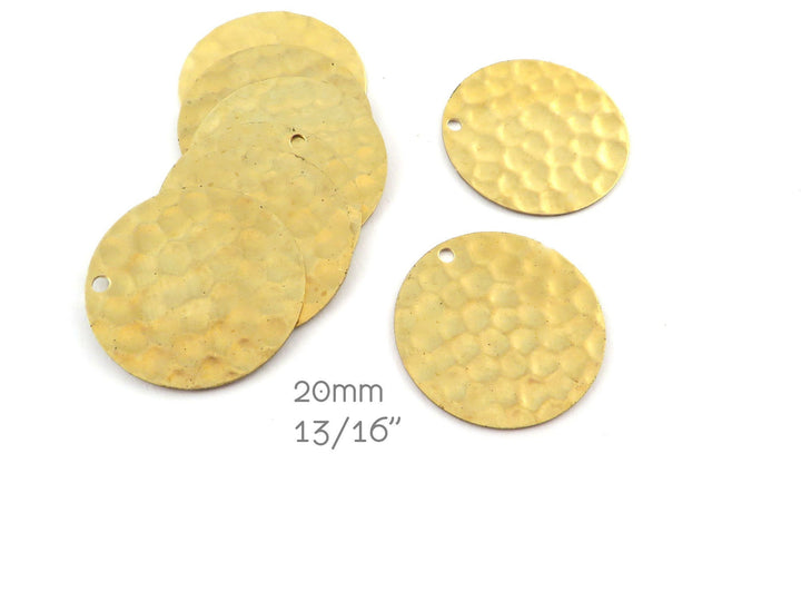 4x Breloque disque martelé (20mm) DM-20/1H
