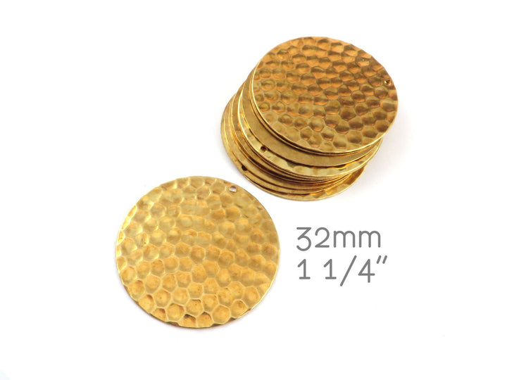 4x Breloque disque martelé (32mm 1 1/4") DM-32/1H