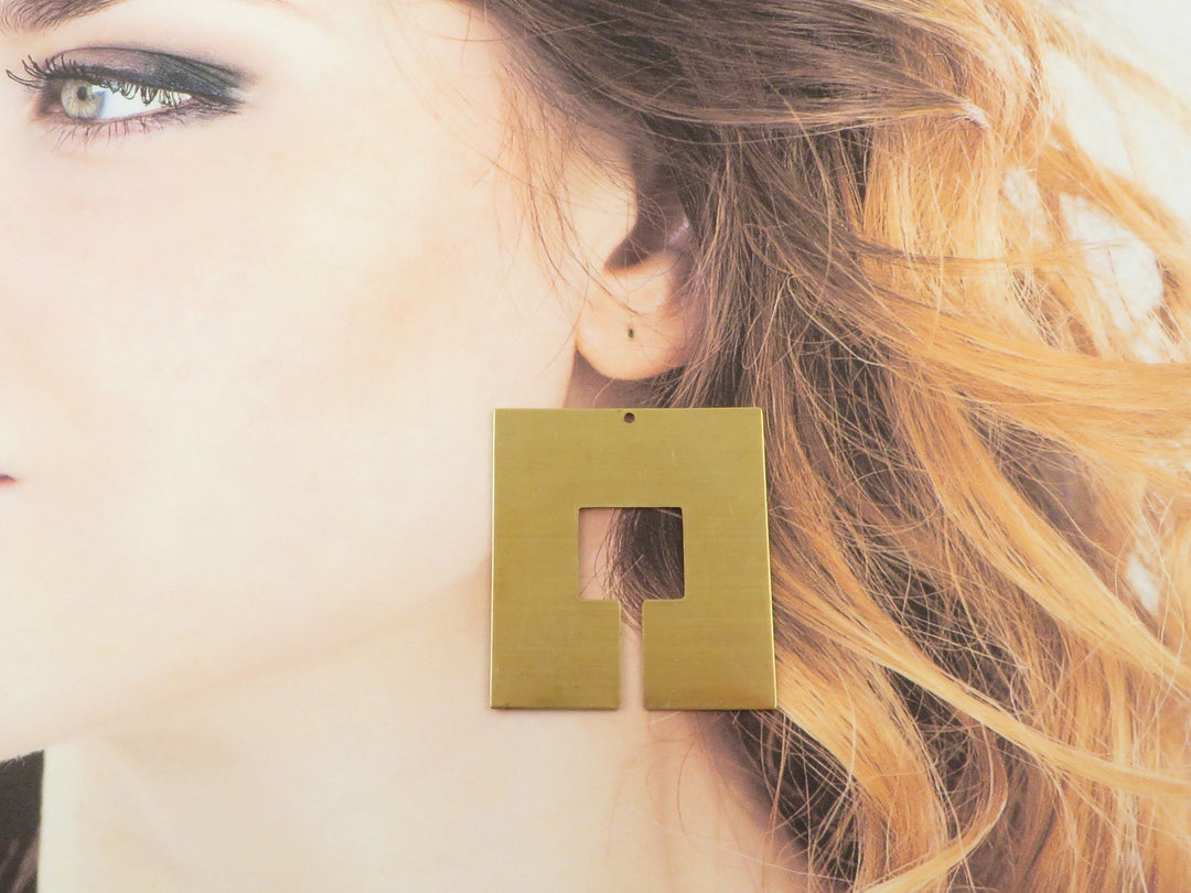 2x Pendentif carré fente (42mm x 47mm) PP-337