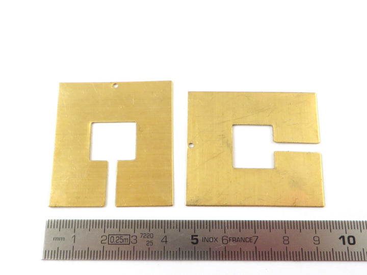 2x Pendentif carré fente (42mm x 47mm) PP-337