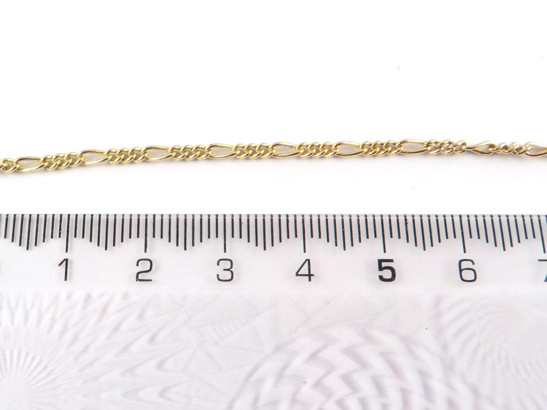 Chaîne figaro soudée 2.1mm, fil de 0.5mm - Laiton brut couleur dorée