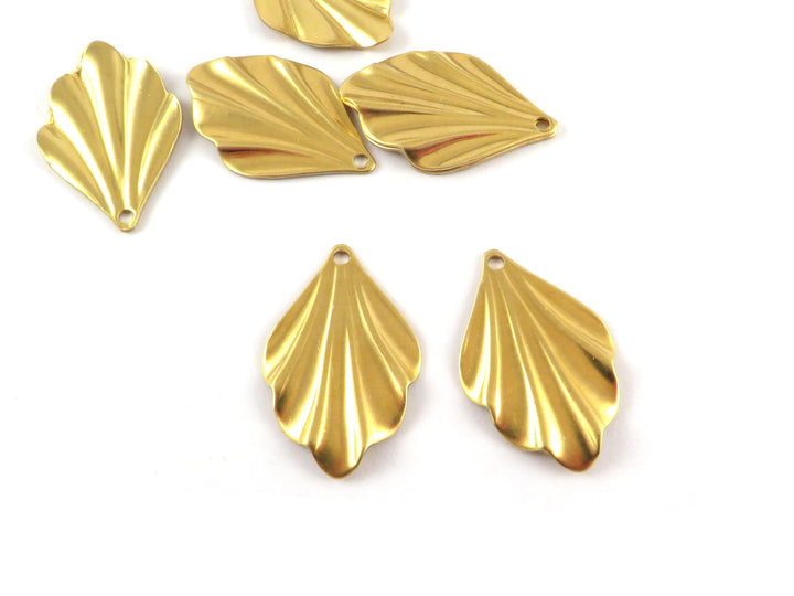 2x Breloque goutte éventail vintage (16mm x 25mm) PV-287