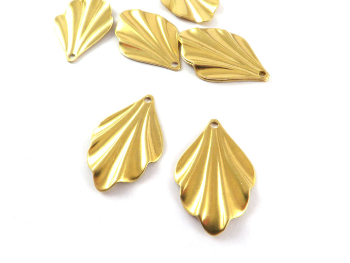 2x Breloque goutte éventail vintage (16mm x 25mm) PV-287