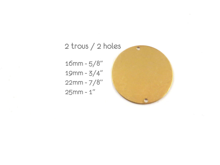 6x Connecteur disque 2 trous (16, 19, 22 ou 25mm)