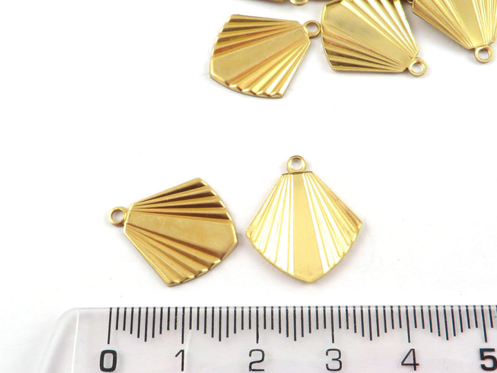 4x Breloque losange bouclier Art Déco (16mm x 19mmm) PV-278