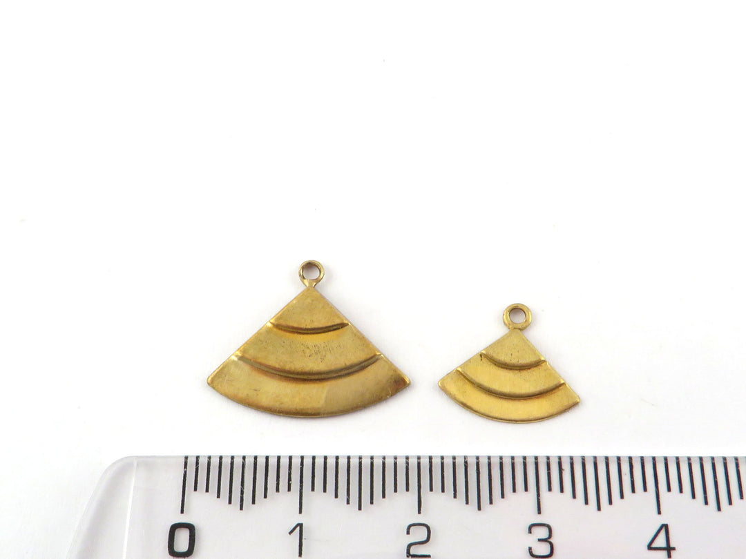 4x Breloque triangle éventail Art Déco (2 tailles) V-103/V-138