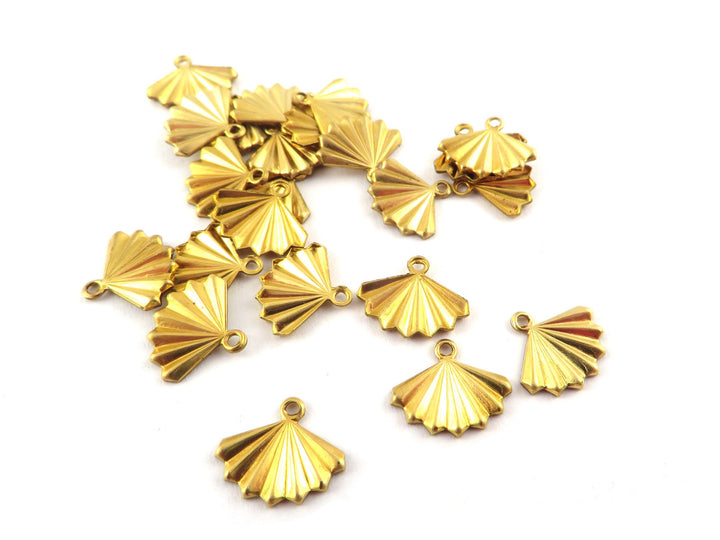 6x Breloque éventail plissé (9mm x 11mm) PV-280
