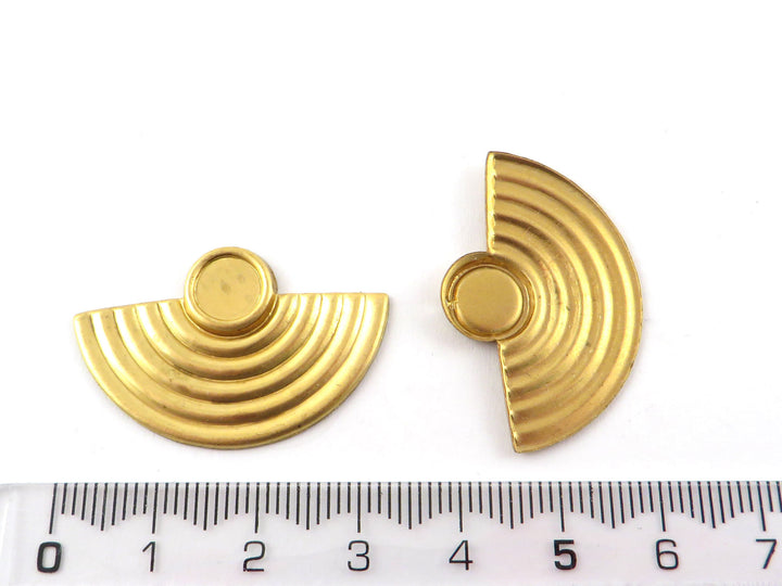 2x Breloque demi-lune support rond 6mm (21mm x 33mm) PV-286/PV-156