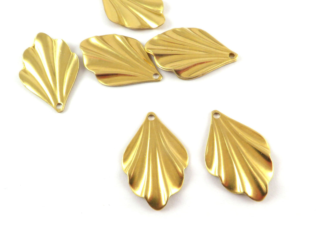 2x Breloque goutte éventail vintage (16mm x 25mm) PV-287