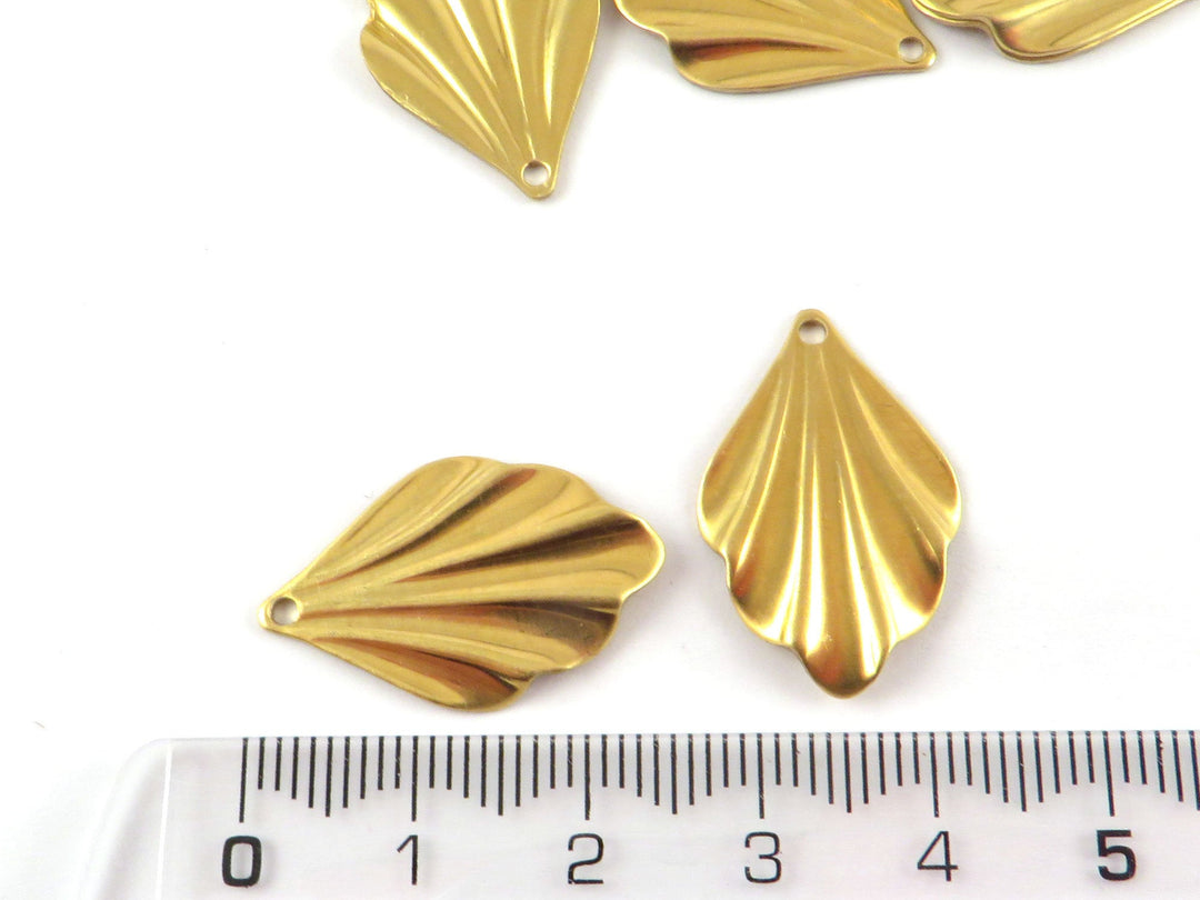 2x Breloque goutte éventail vintage (16mm x 25mm) PV-287