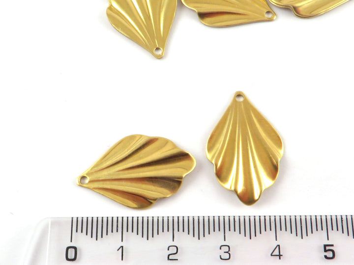 2x Breloque goutte éventail vintage (16mm x 25mm) PV-287