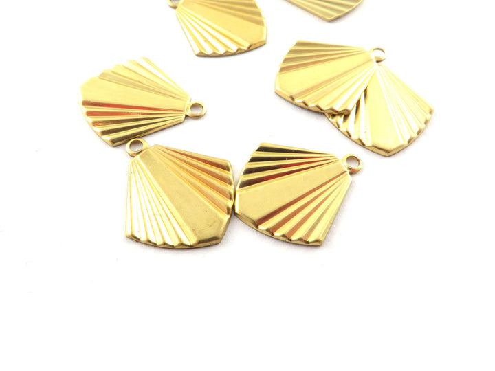 4x Breloque losange bouclier Art Déco (16mm x 19mmm) PV-278