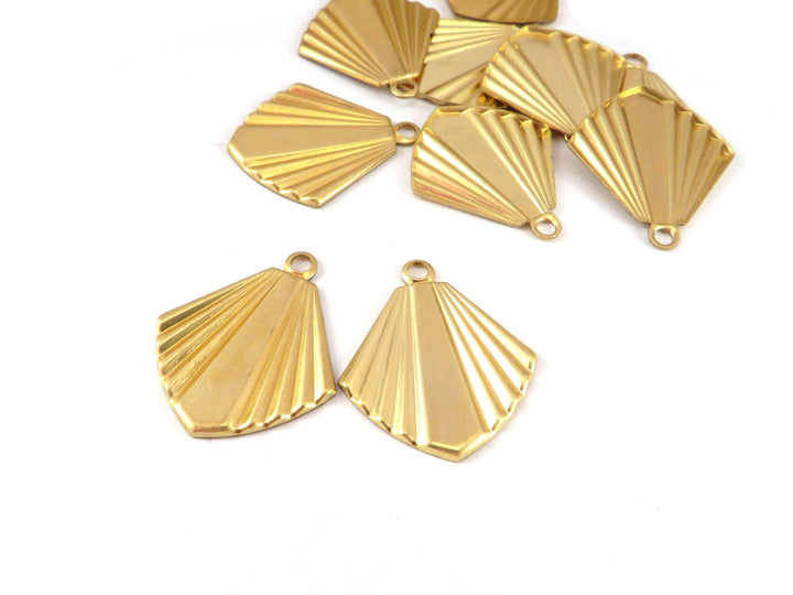 4x Breloque losange bouclier Art Déco (16mm x 19mmm) PV-278