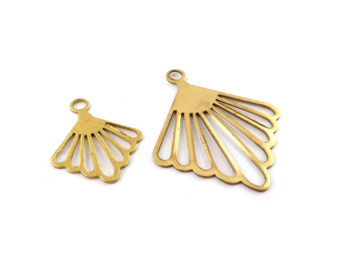 2x Breloque carré éventail Art Déco (2 tailles) PP-317