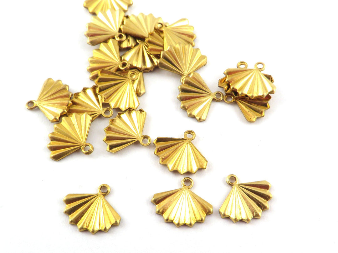 6x Breloque éventail plissé (9mm x 11mm) PV-280