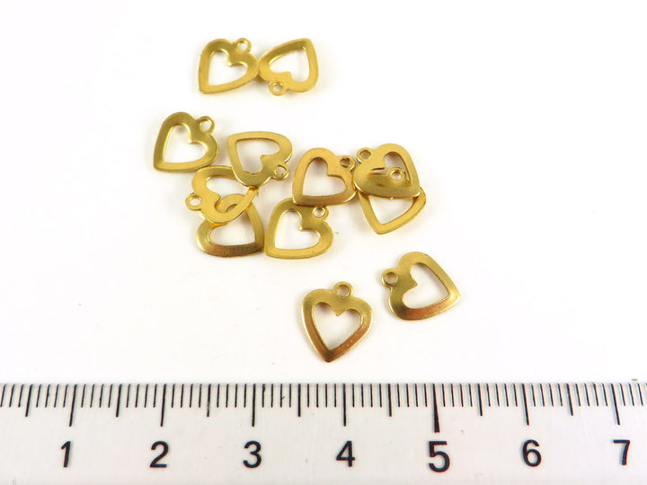 12x Breloque cœur (9mm x 9mm) CH-024