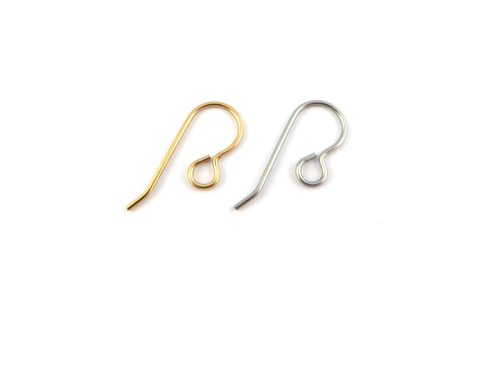18x Crochet support boucle d'oreille laiton brut ou acier inoxydable fil 0.8mm (10mmx24mm) B-015