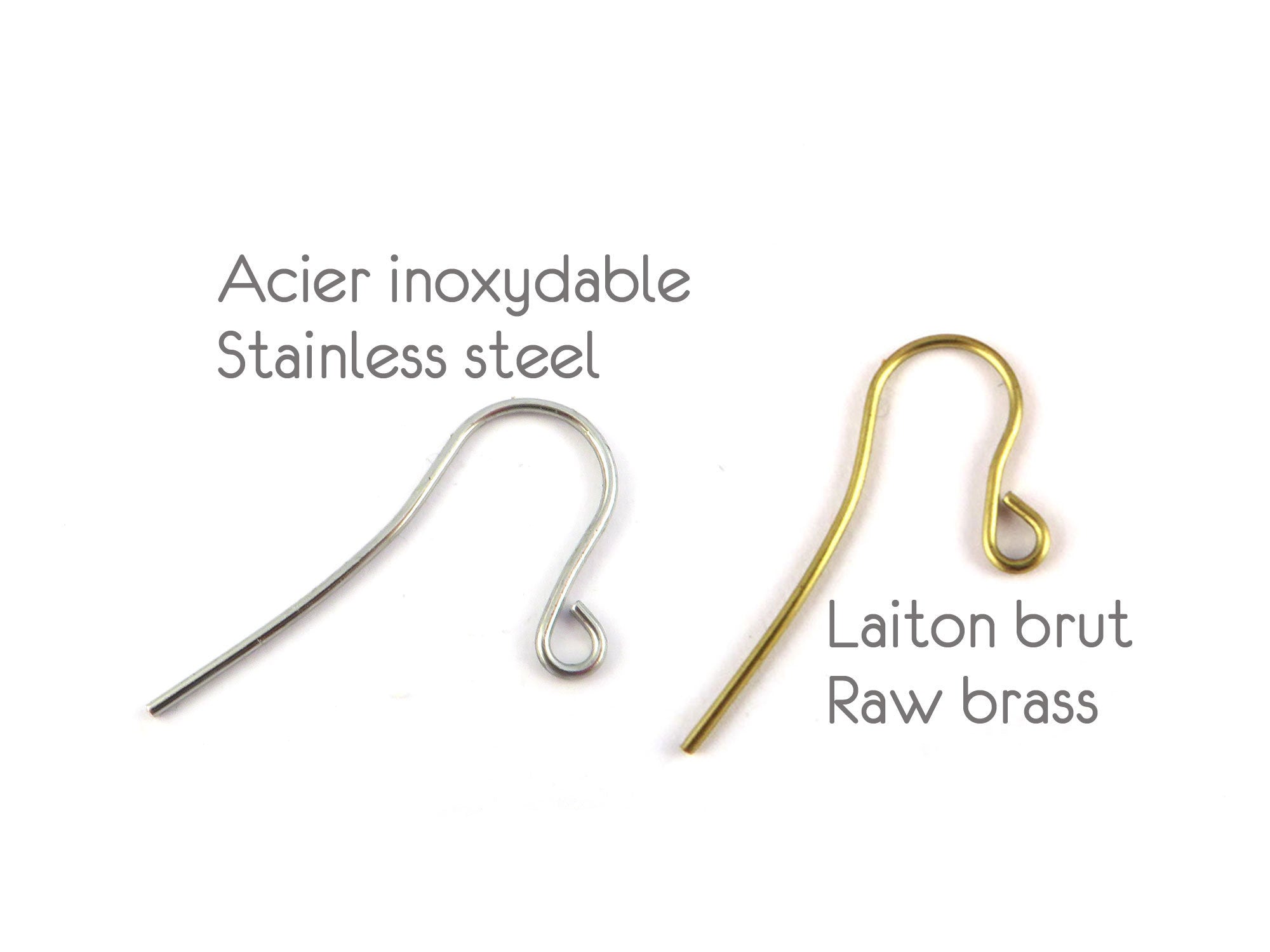 24 Crochets Pour Boucles D'oreilles - Laiton Argenté Sans Nickel - 18 Mm - Neuf