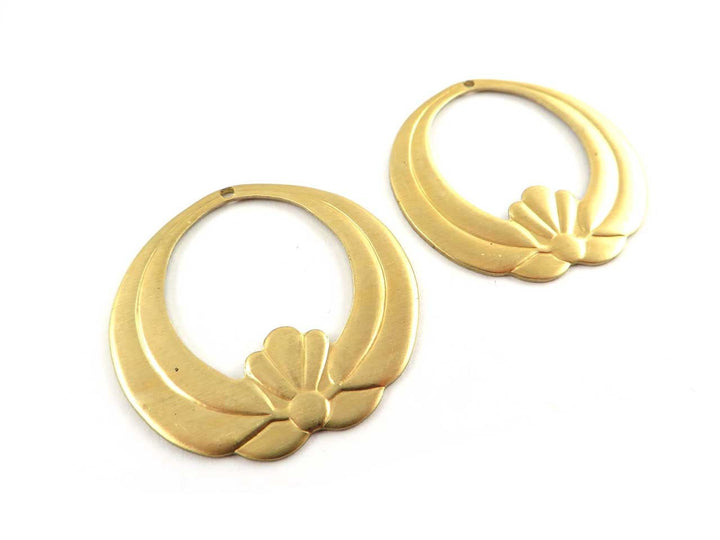 2x Breloque disque fleur lotus vintage (32 ou 19mm) V-074/V-123