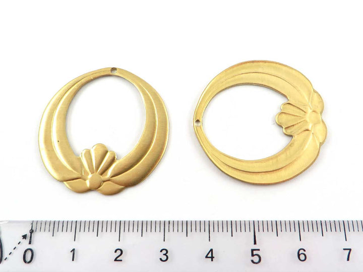 2x Breloque disque fleur lotus vintage (32 ou 19mm) V-074/V-123
