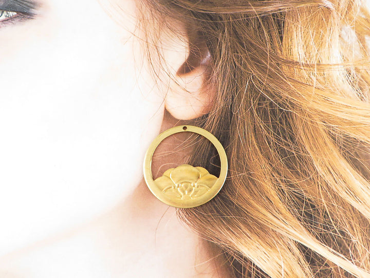 2x Breloque disque fleur Art Nouveau (19 ou 32 mm) V-122/V-124