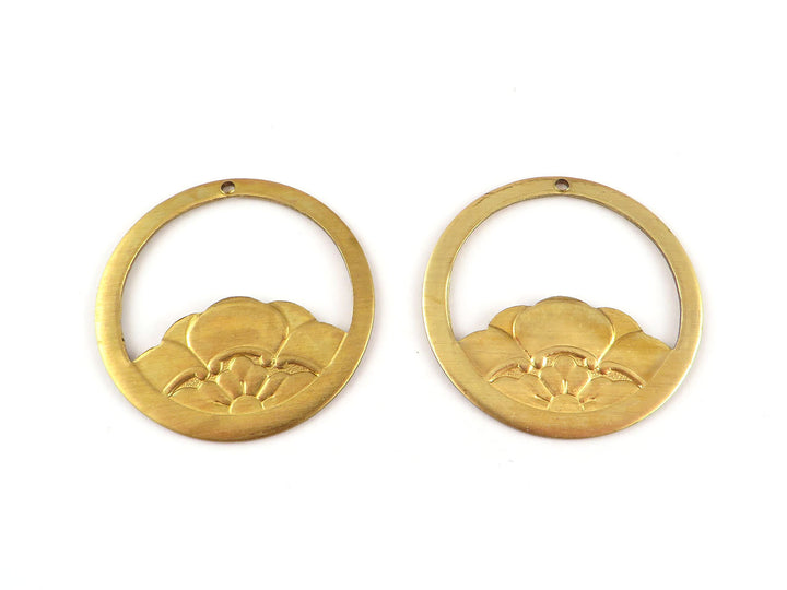 2x Breloque disque fleur Art Nouveau (19 ou 32 mm) V-122/V-124