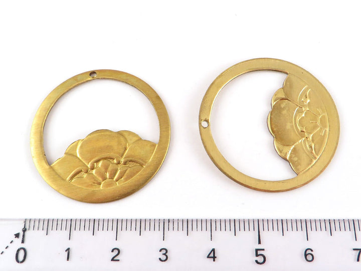 2x Breloque disque fleur Art Nouveau (19 ou 32 mm) V-122/V-124