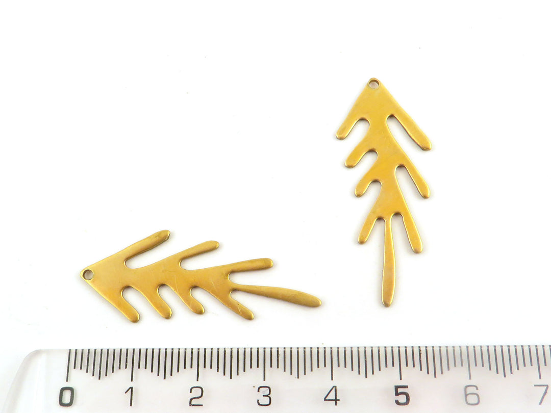 4x Breloque feuille Matisse (15mm x 38mm) PP-343