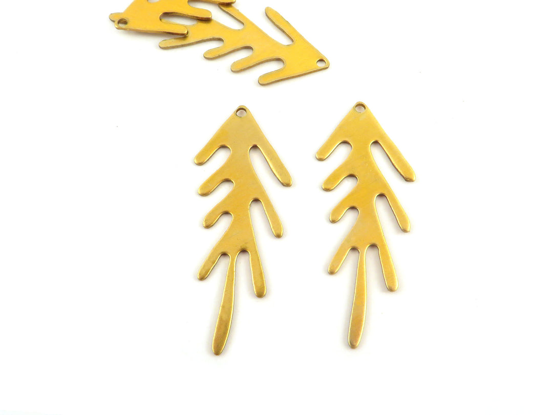 4x Breloque feuille Matisse (15mm x 38mm) PP-343