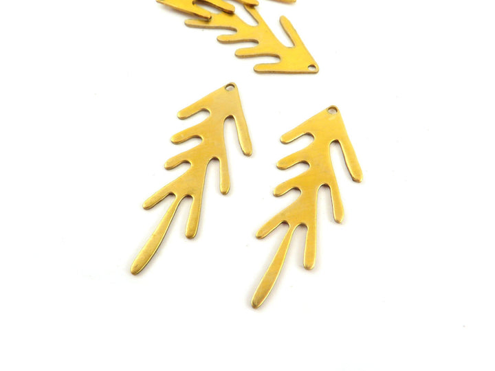 4x Breloque feuille Matisse (15mm x 38mm) PP-343