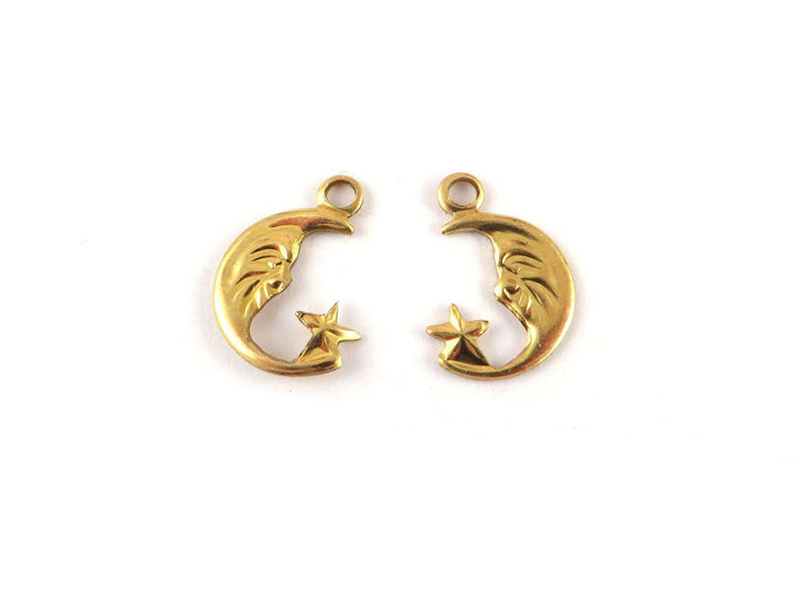 6x Breloque lune (6mm x 10mm) CH-089