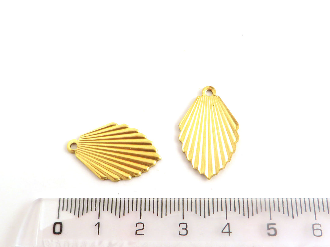 4x Breloque goutte plissée Art Déco (15mm x 24mm) PV-056