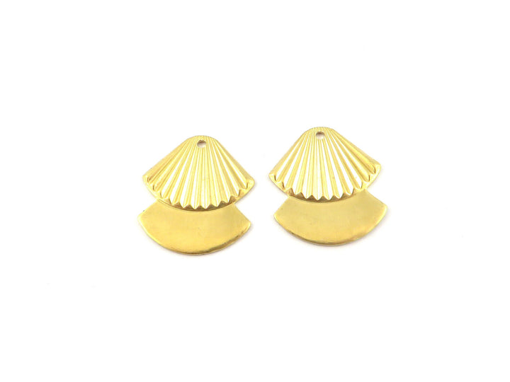 4x Breloque éventail plissée Art Déco (16mm x 18mm) PV-018