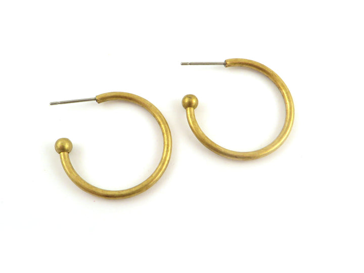 2x créole support boucle d'oreille fil et boule (25mm) B-025