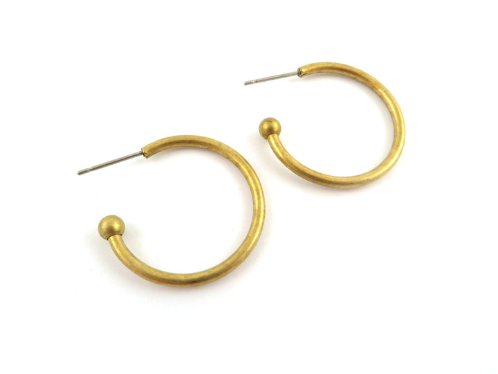 2x créole support boucle d'oreille fil et boule (25mm) B-025