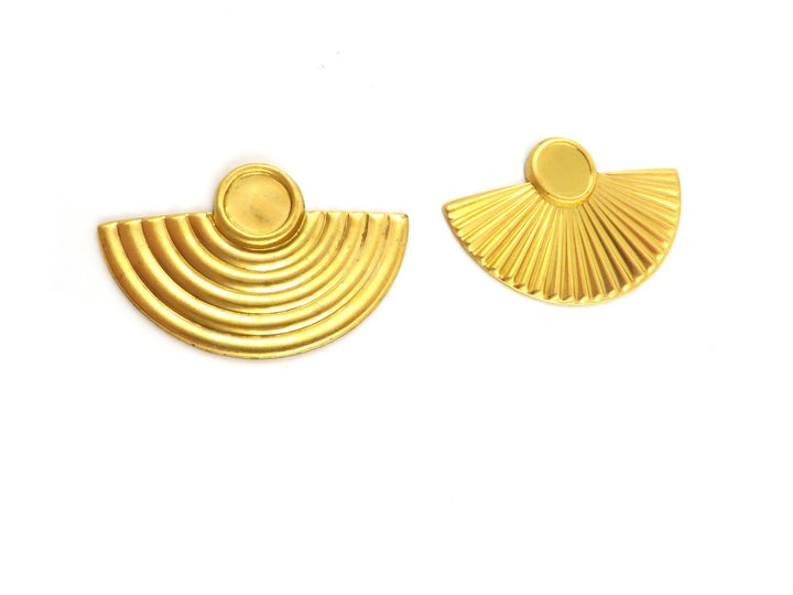 2x Breloque demi-lune support rond 6mm (21mm x 33mm) PV-286/PV-156
