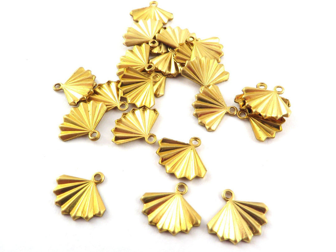 6x Breloque éventail plissé (9mm x 11mm) PV-280