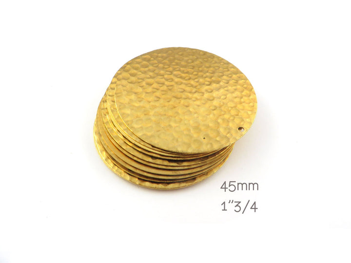 2x Breloque disque martelé (45mm 1"3/4) DM-45/1H