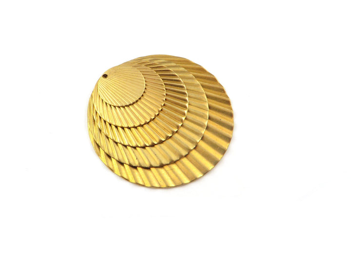 4x Breloque disque plissé (13, 19, 25, 32, 39mm) PP-141
