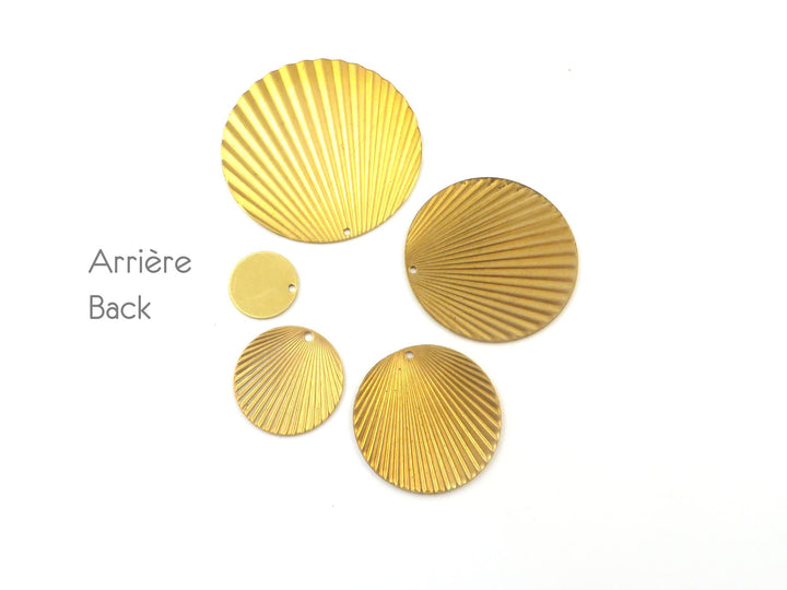 4x Breloque disque plissé (13, 19, 25, 32, 39mm) PP-141