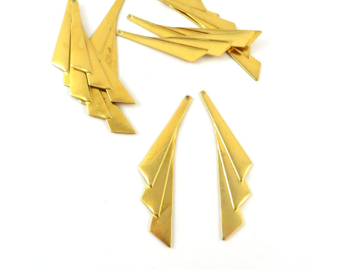 4x Breloque goutte triangle drapée (49mm x 10mm) PP-357