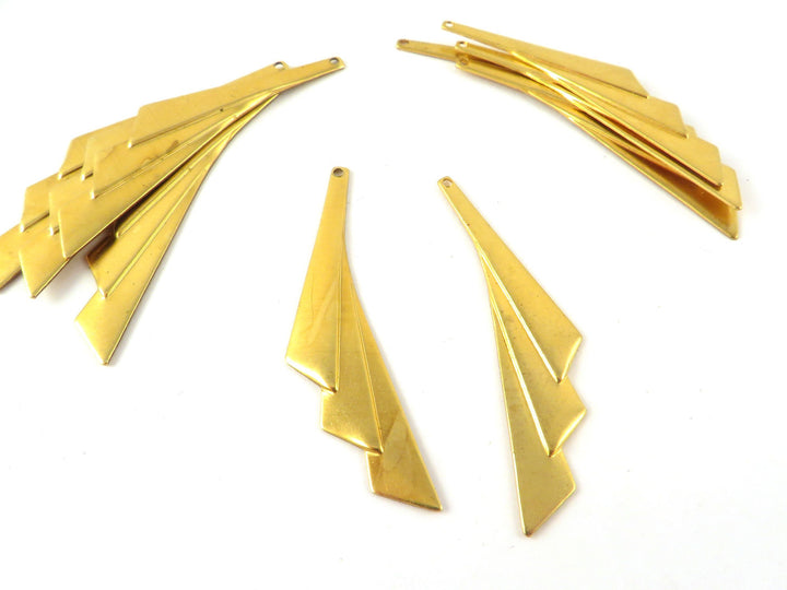 4x Breloque goutte triangle drapée (49mm x 10mm) PP-357