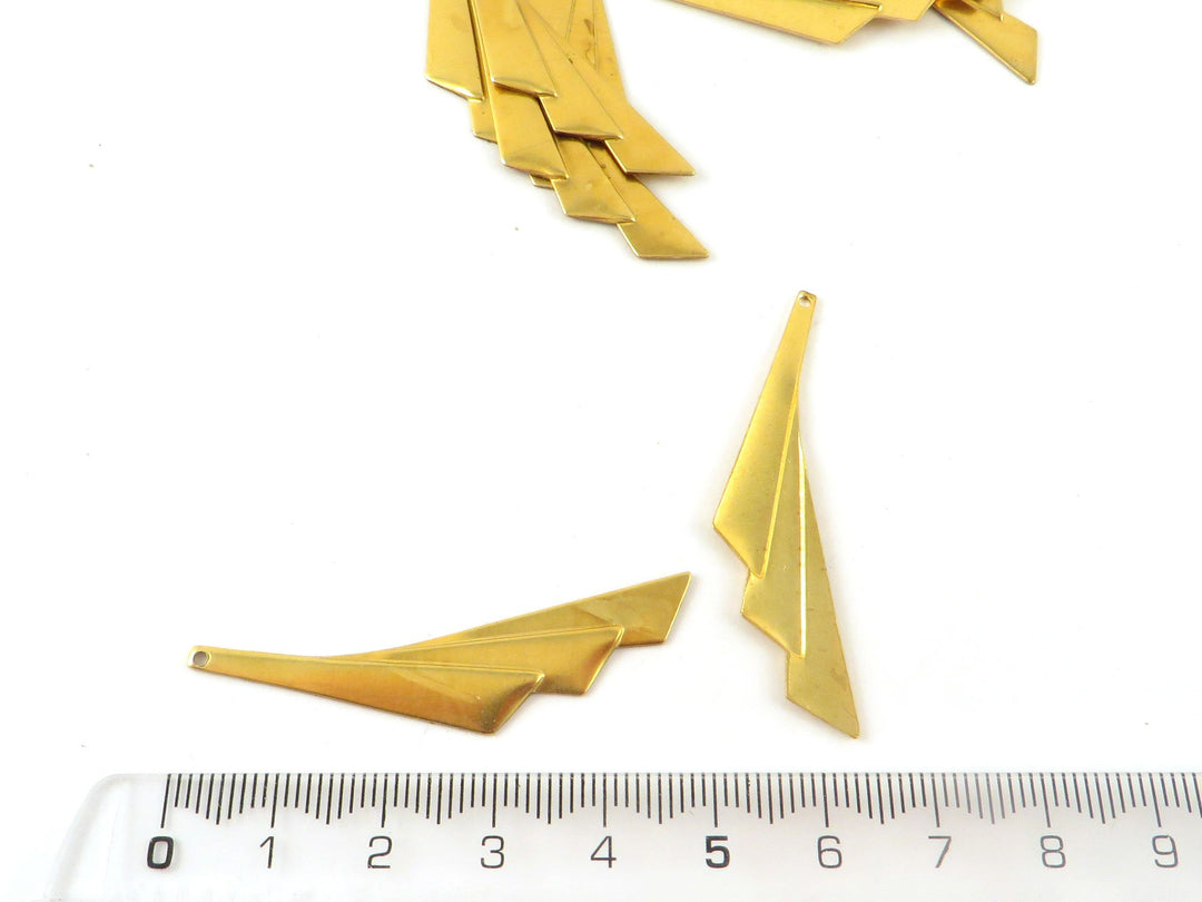 4x Breloque goutte triangle drapée (49mm x 10mm) PP-357