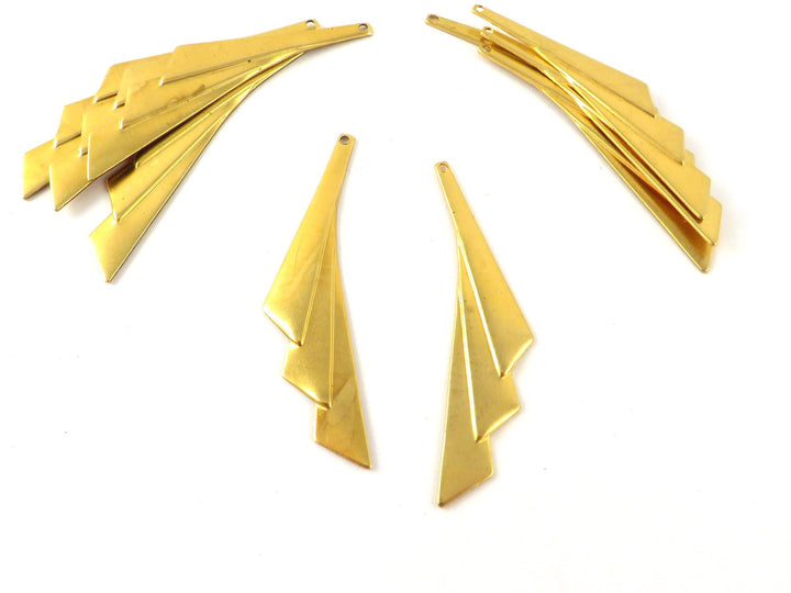 4x Breloque goutte triangle drapée (49mm x 10mm) PP-357