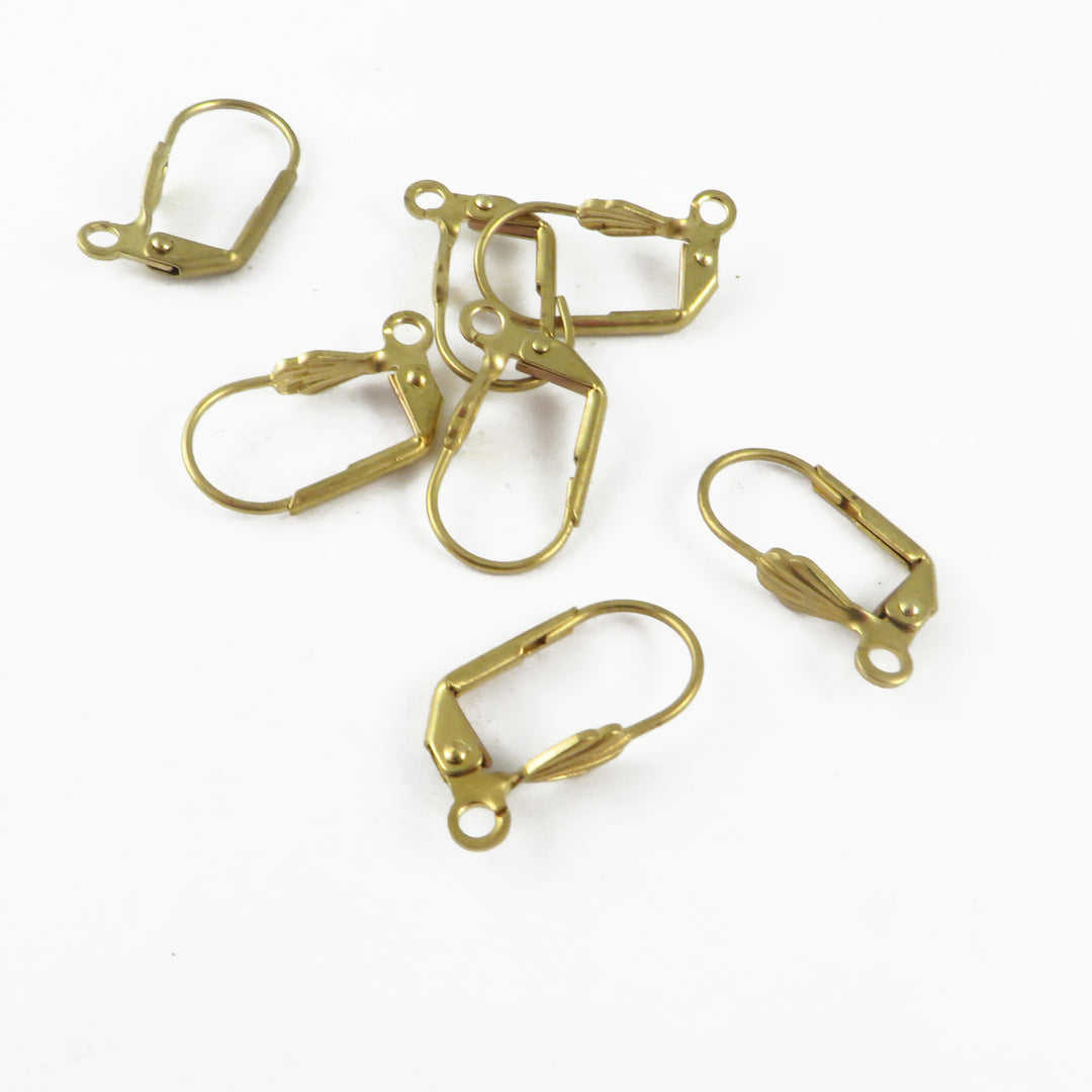 4x Dormeuse coquillage support boucle d'oreille (18mm x 12mm) B-035