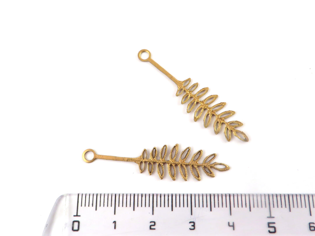2x Breloque feuille (40mm x 10mm) CH-116