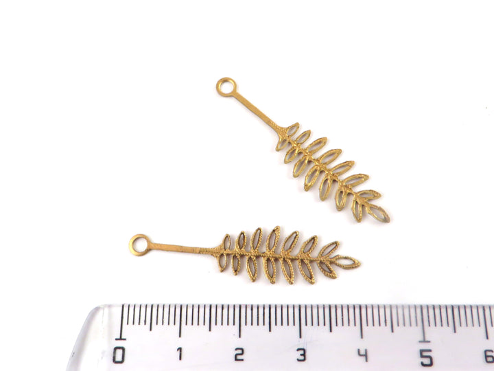 2x Breloque feuille (40mm x 10mm) CH-116