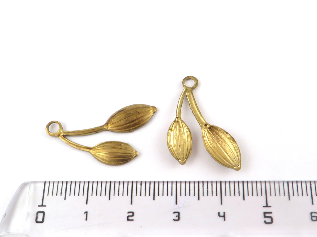 2x Breloque feuille (27mm x 17mm) CH-117