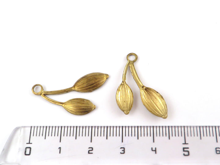 2x Breloque feuille (27mm x 17mm) CH-117