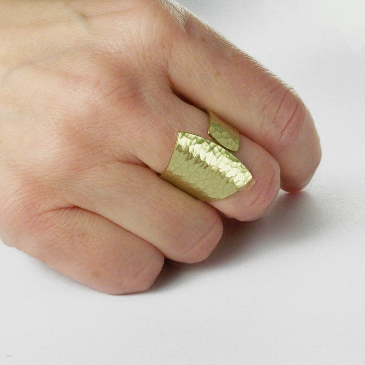 HITAISHO - Bague laiton ligné asymétrique